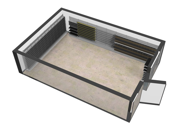 3D Cad Armoury Layout of Expandable Weapons Rack Top View