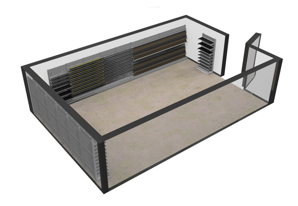 3D Cad of Expandable Weapons Rack Angled View