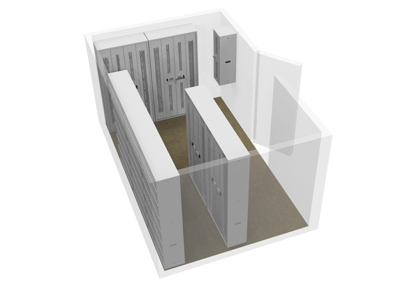 3D Cad Drawing - Bi-fold Cabinets within Armoury